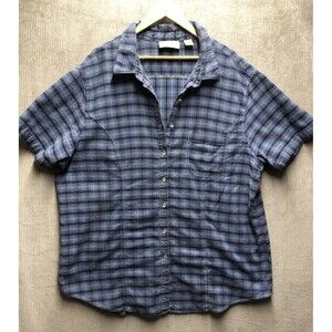 Capistrano Jeans Women’s Top Size 22/24 Blue Button Down Short Sleeves